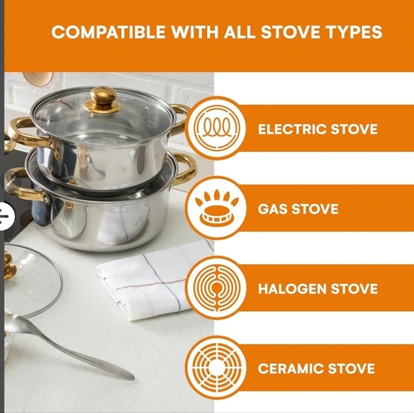 Elegant Gold and Silver Cookware Set - Picture 2 of 3